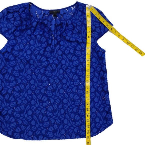 J.CREW | Blue Floral Lace Blouse | Size 8 - Picture 14 of 14